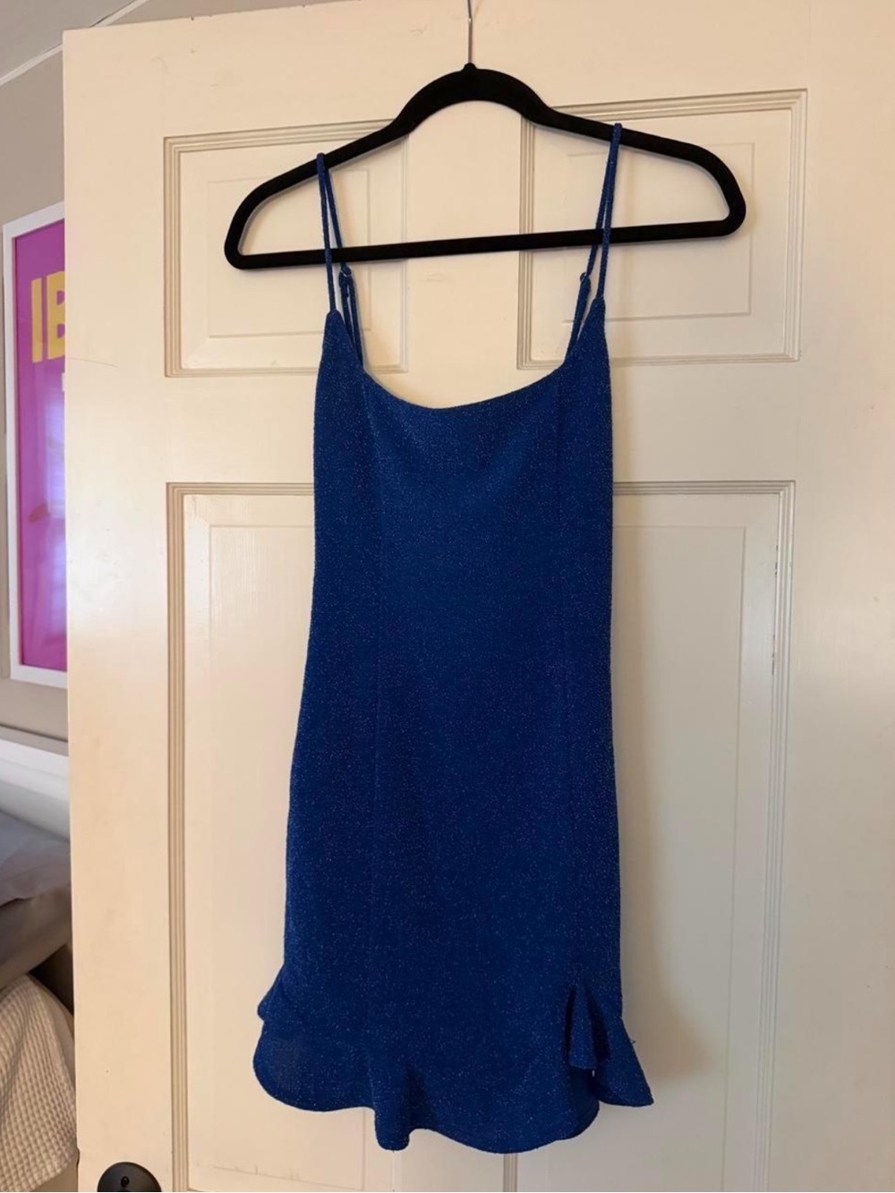 Lucy in the Sky Royal Blue Sparkle Slip Dress